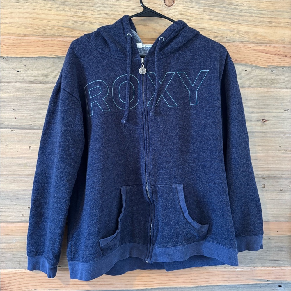 Women’s navy roxy zip up sweatshirt